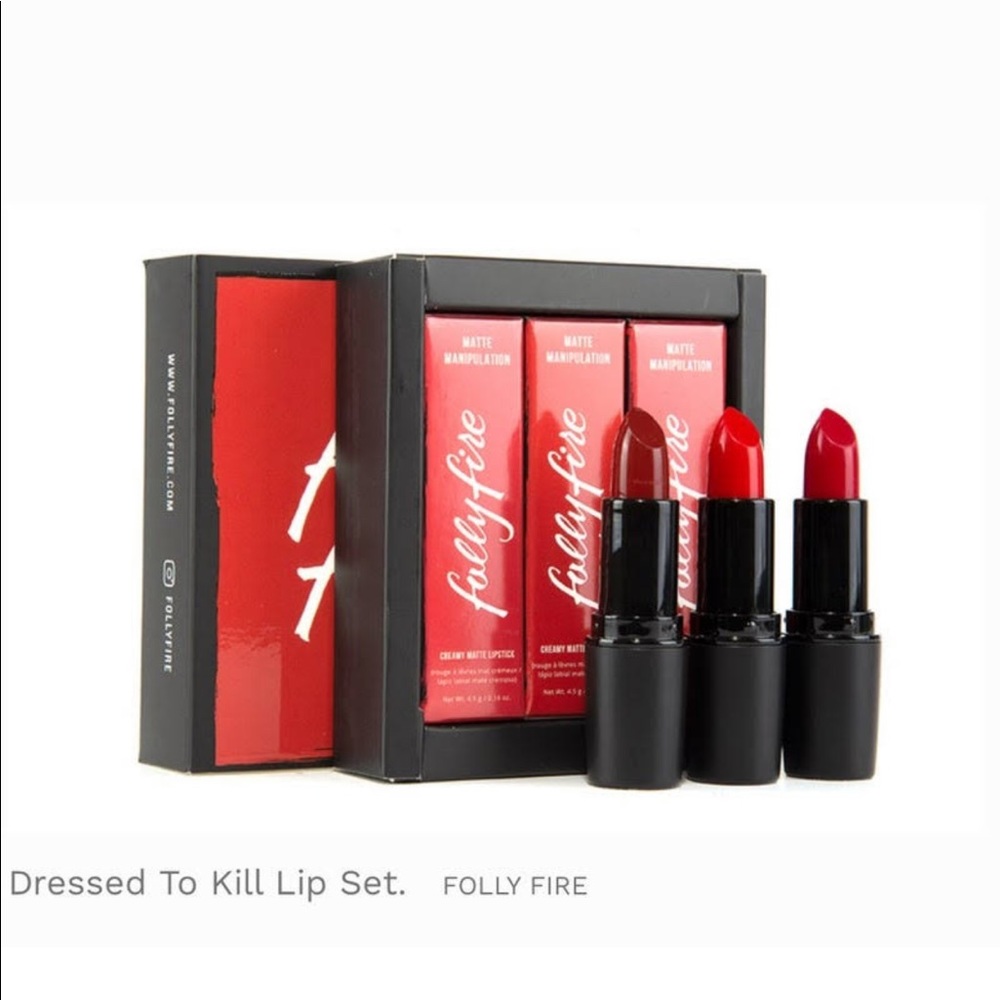 Folly Fire Matte Lipstick Set of 3 NWT